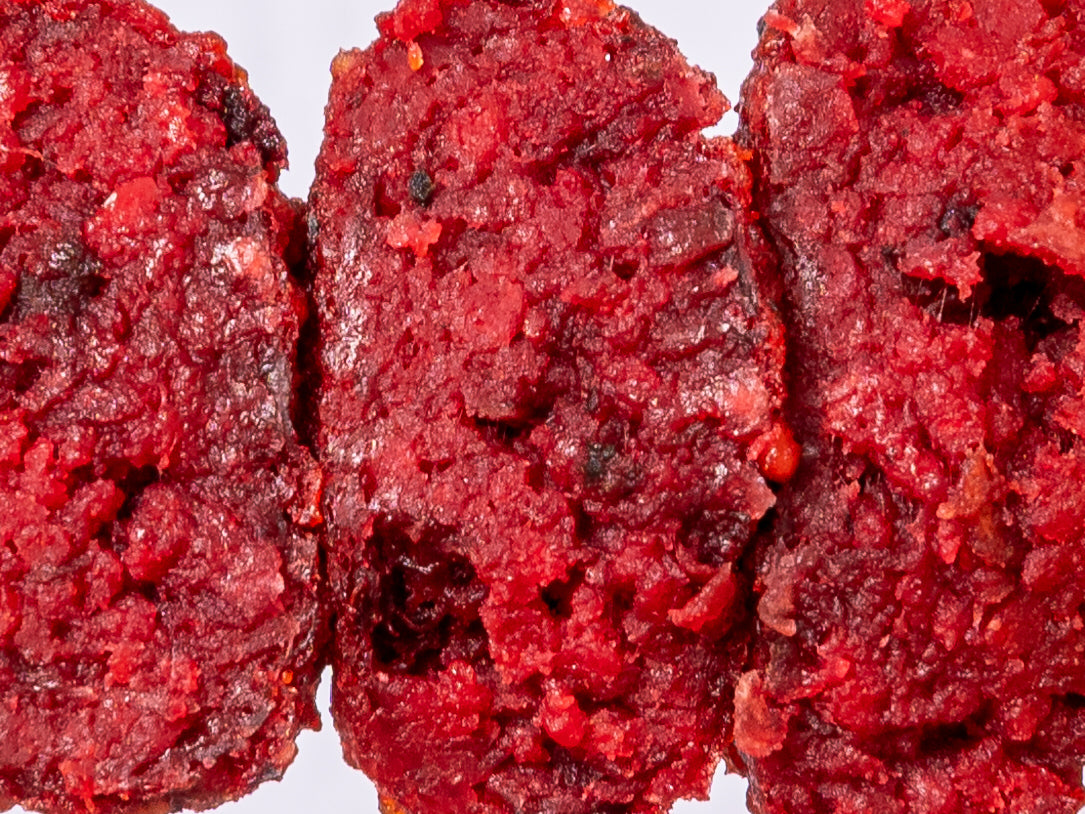 Aufgeschnittene breifreie Rote Bete Bällchen für Babys ab 8 Monaten
