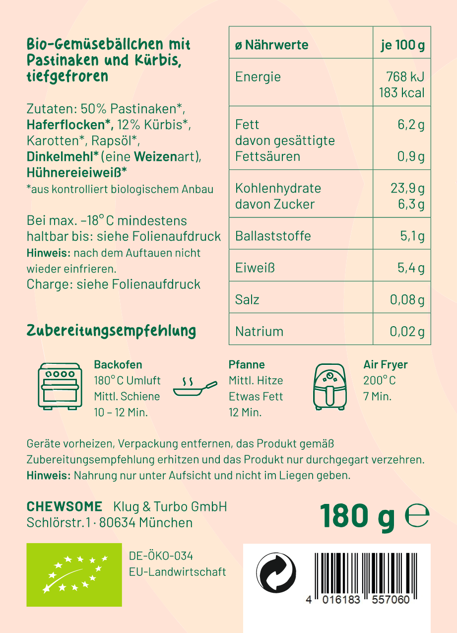 Bio Pastinake Kürbis Bällchen