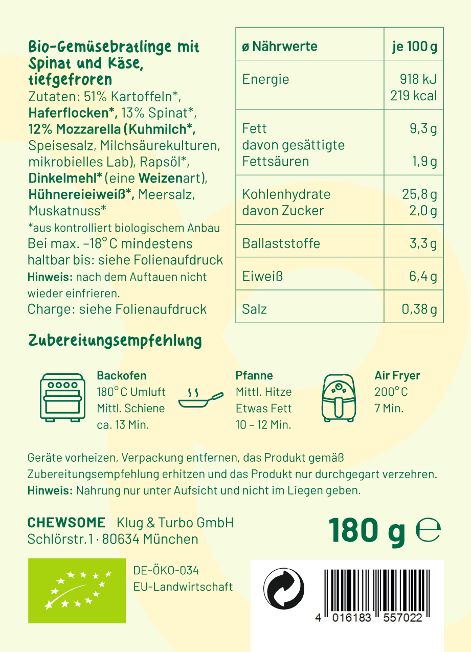 Bio Spinat Käse Nuggets